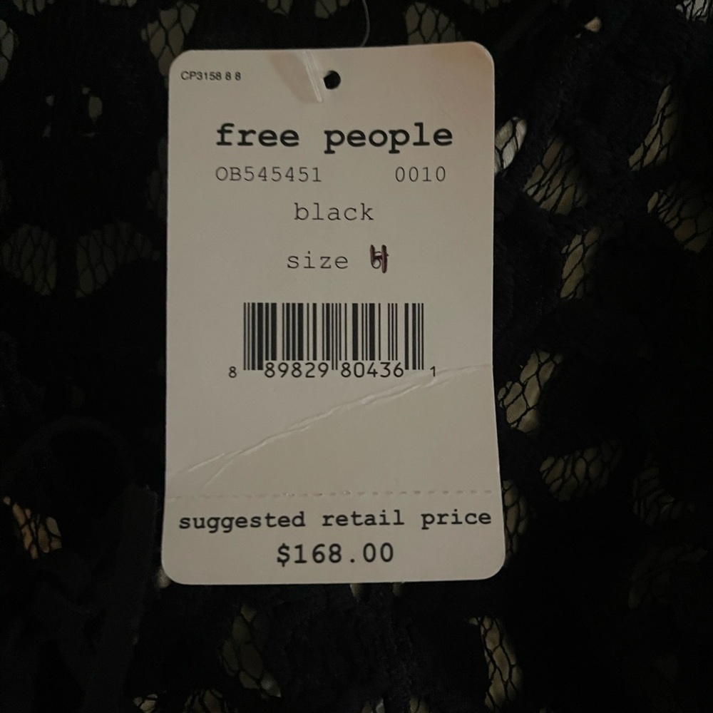 Free People Back to Black Crochet Mini Dress 4 - Picture 6 of 16